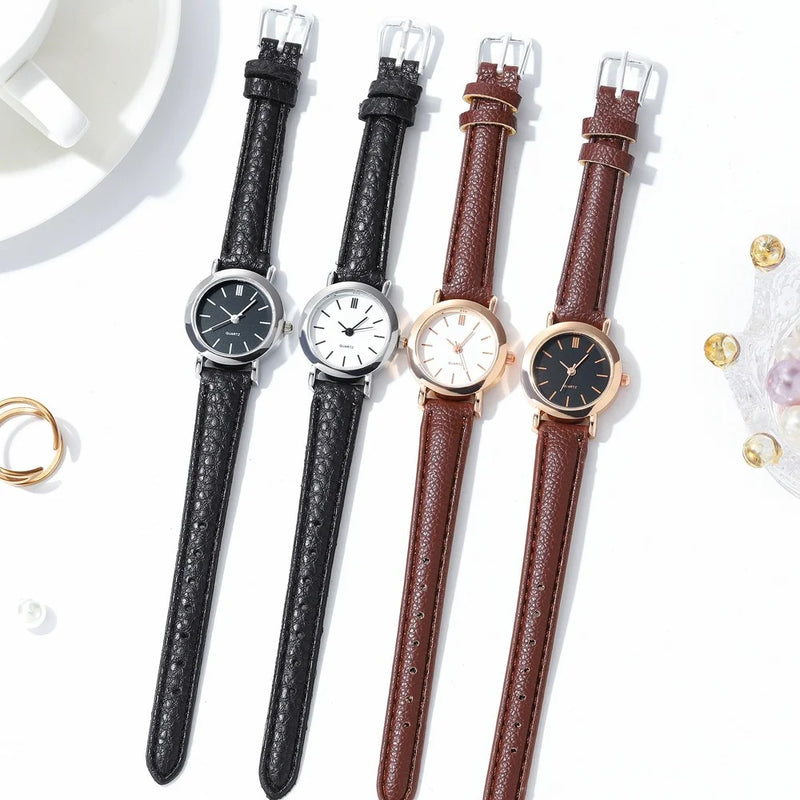 Fashion Small Dial Women Watches Casual Leather Band Quartz Watch