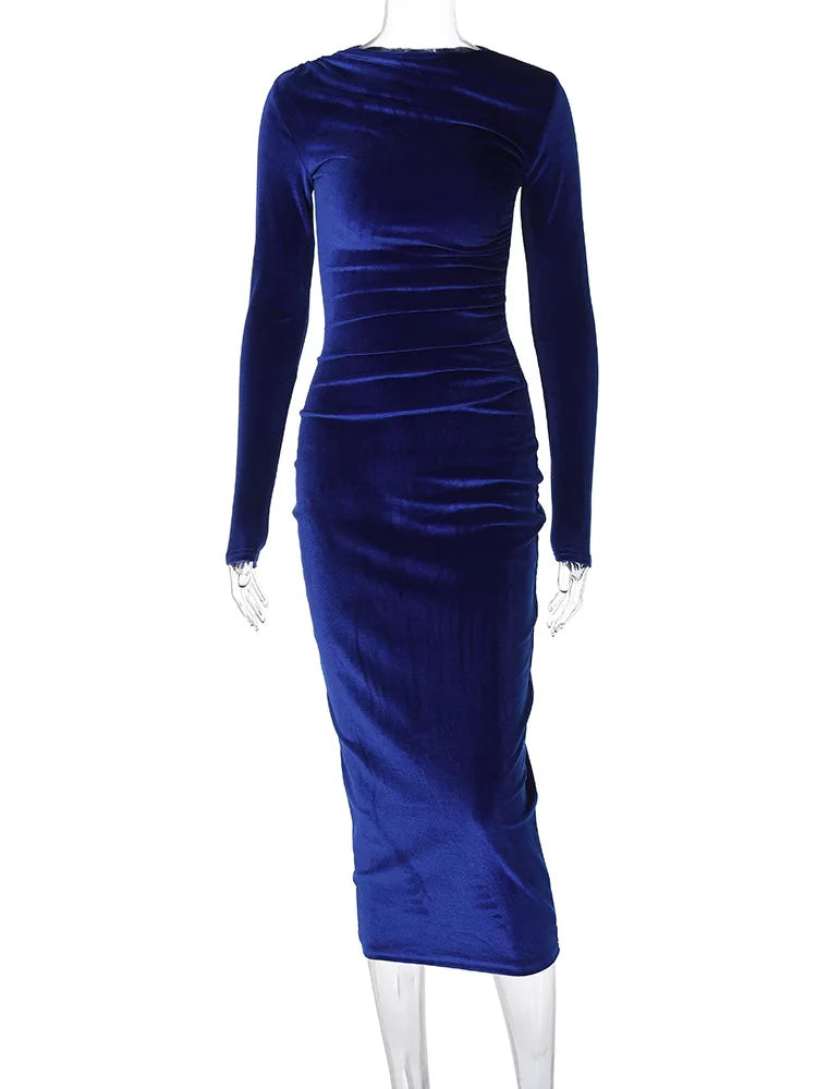 Vestido Midi Elegância Velvet - Primavera Verão 2024