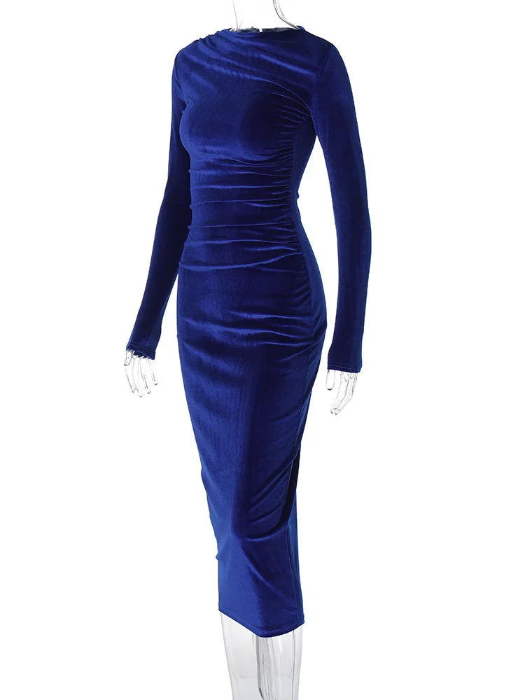 Vestido Midi Elegância Velvet - Primavera Verão 2024