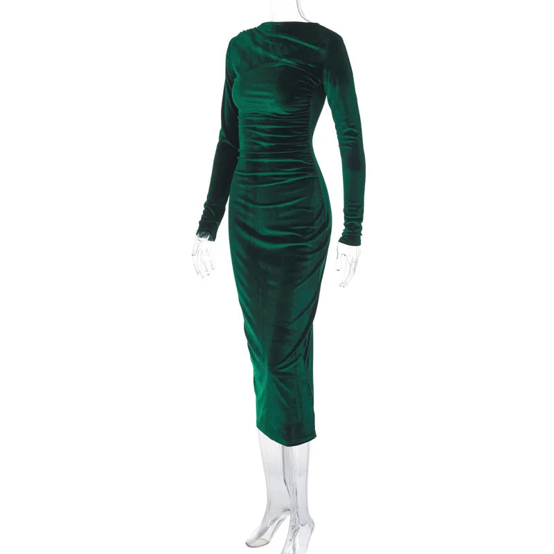 Vestido Midi Elegância Velvet - Primavera Verão 2024