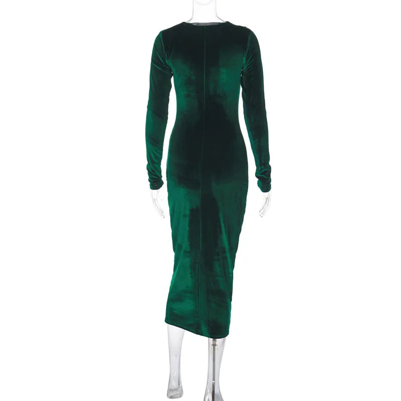 Vestido Midi Elegância Velvet - Primavera Verão 2024