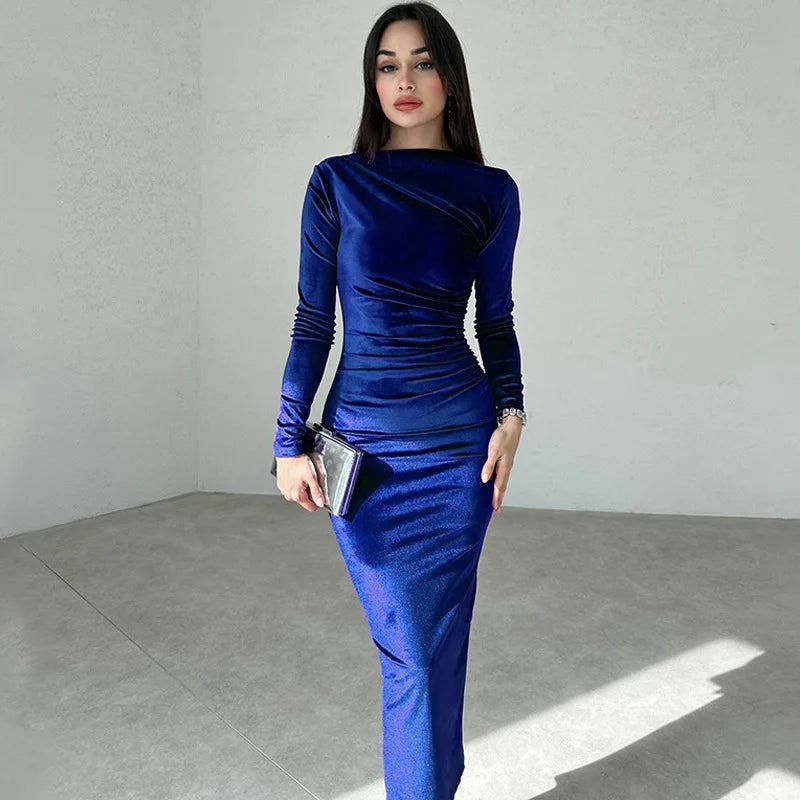 Vestido Midi Elegância Velvet - Primavera Verão 2024