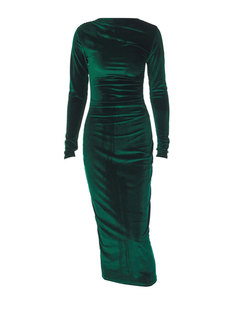 Vestido Midi Elegância Velvet - Primavera Verão 2024