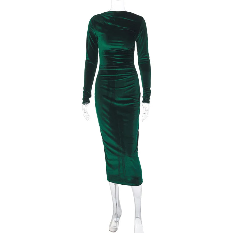 Vestido Midi Elegância Velvet - Primavera Verão 2024